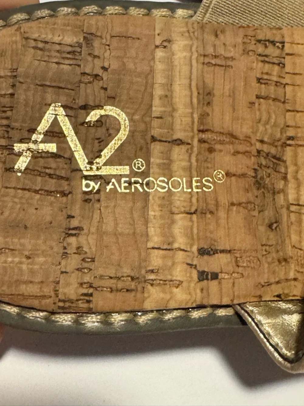 A2 by Aerosoles Women’s 7.5 Gold Flat Slip On Sandals